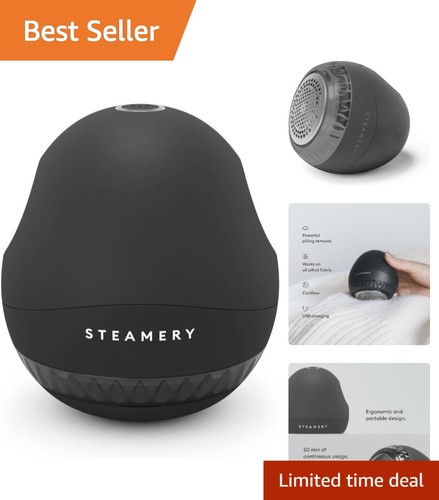 Black fabric shaver - black, portable